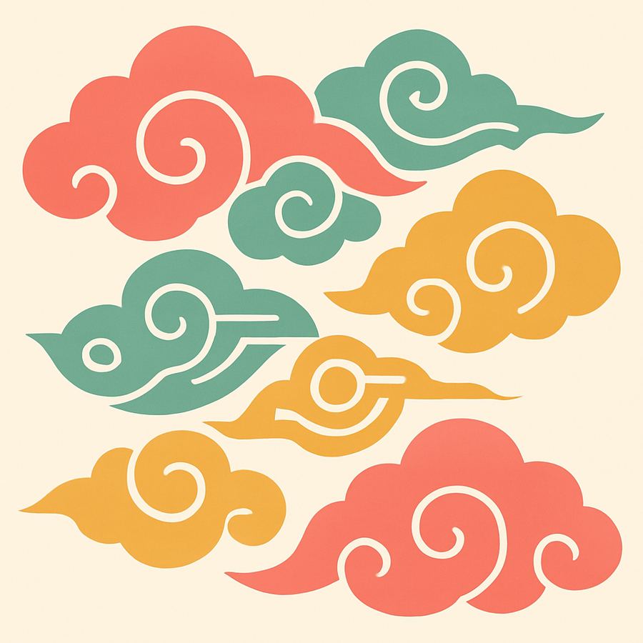 Abstract lucky-cloud pattern illustration