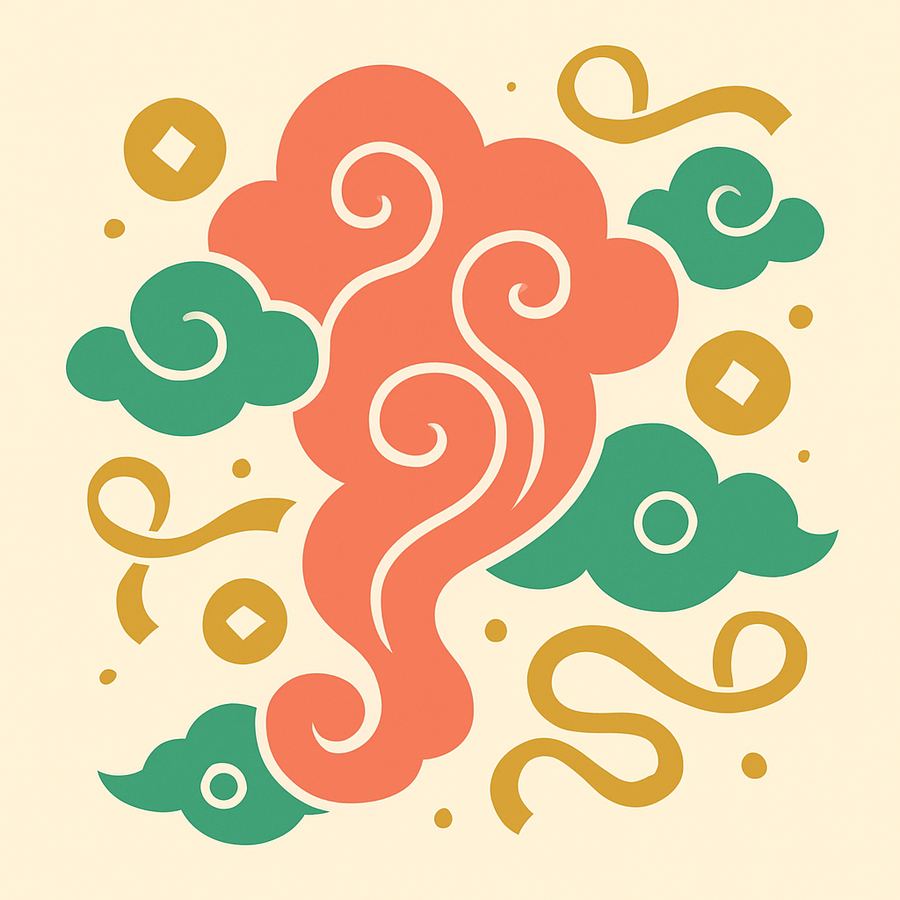 Abstract auspicious cloud pattern illustration
